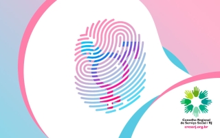 Conjunto de cards com fundo rosa e azul, cores da bandeira do orgulho trans, trazem ilustração de uma digital com linhas leves