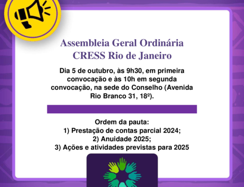 5 de outubro – Assembleia Geral Ordinária  CRESS Rio de Janeiro